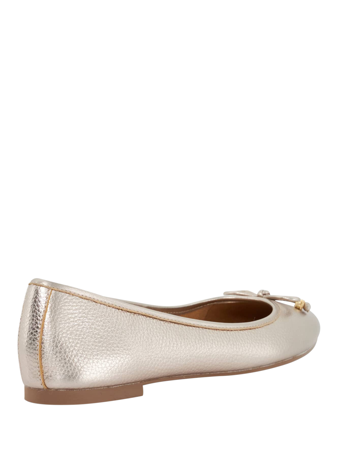 Product image 5 of 6, which shows Dune London Hallo Leather Ballerina Pumps, Gold, 3