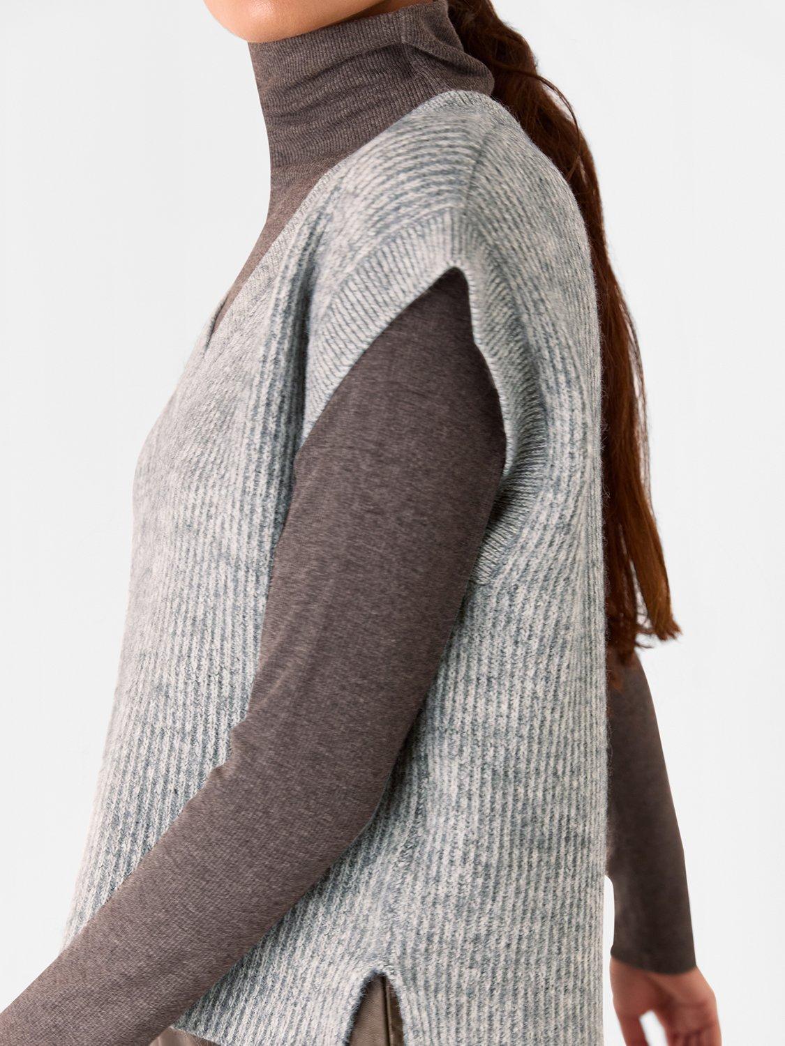 Product image 5 of 7, which shows Whistles Elsa Wool Blend Ribbed Tank, Grey, XS