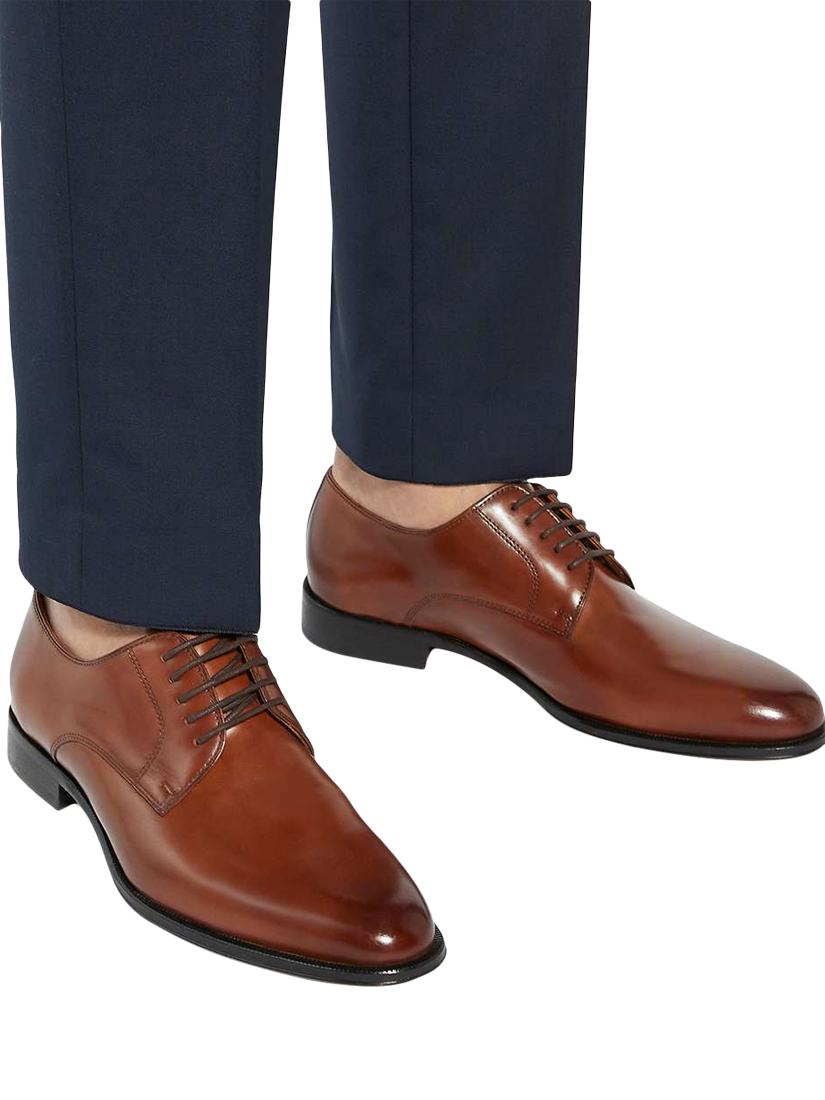 Product image 2 of 6, which shows Dune London Salisbury Leather Derby Shoes, Tan, 6