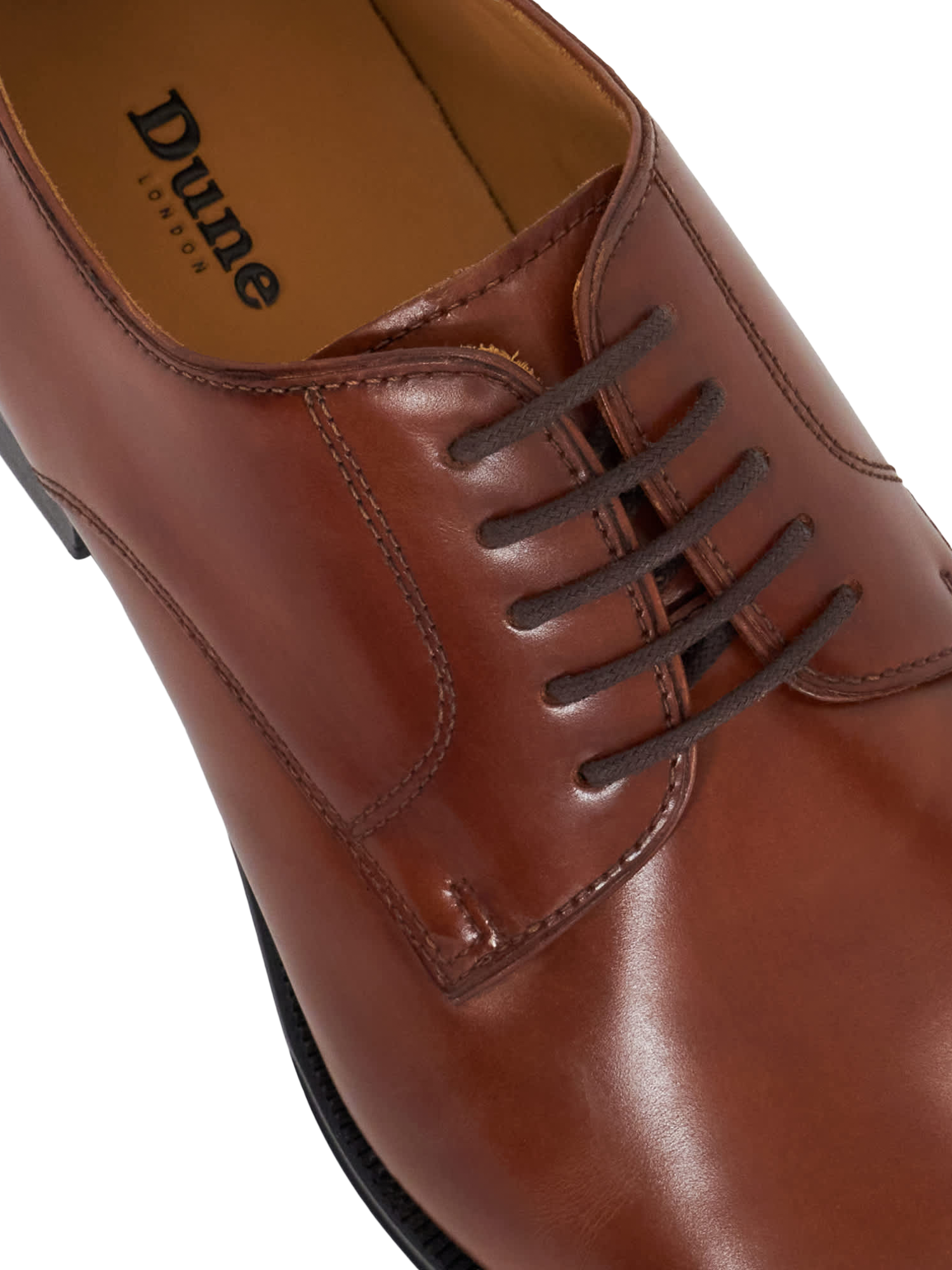 Product image 6 of 6, which shows Dune London Salisbury Leather Derby Shoes, Tan, 6