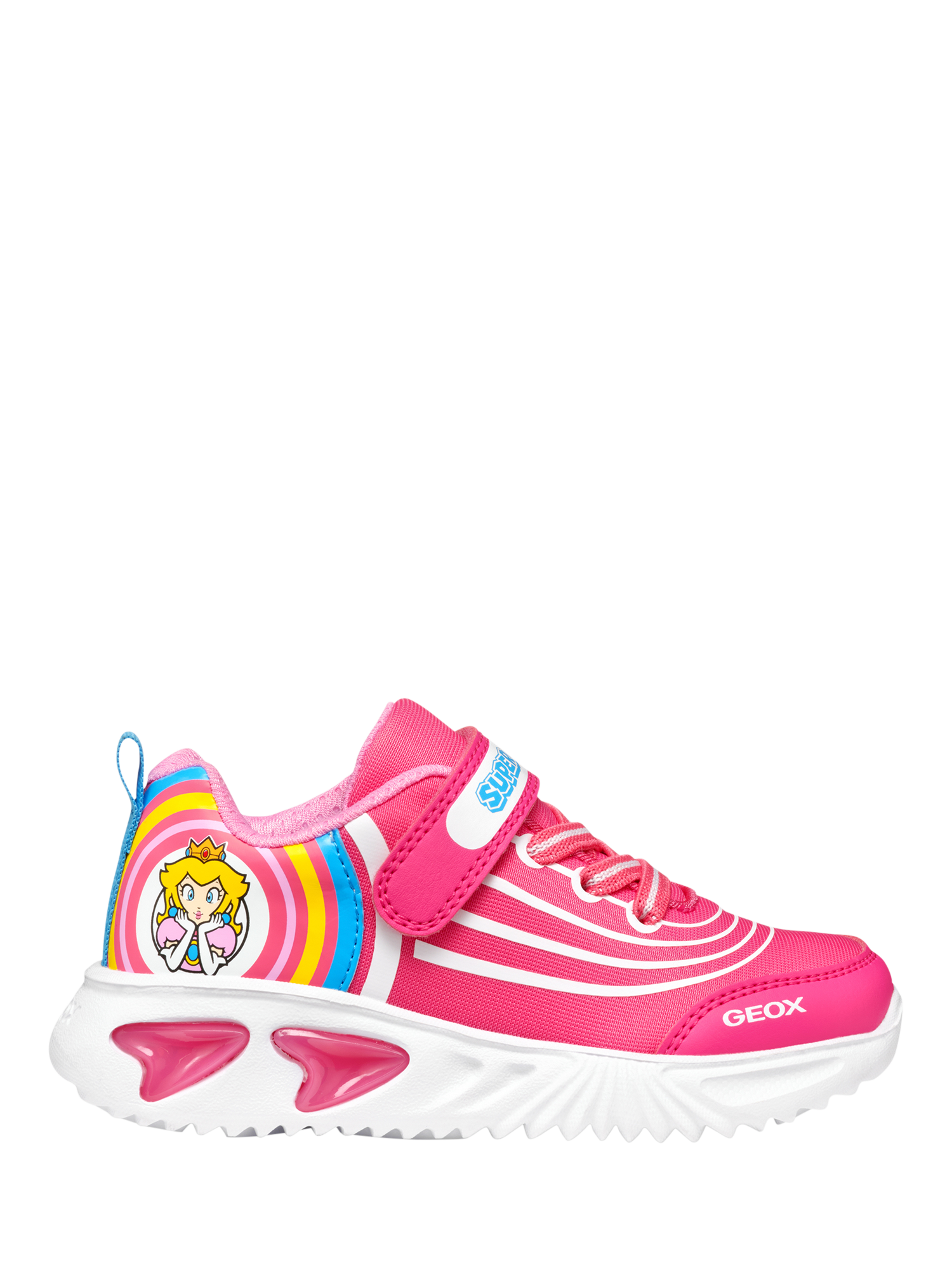 Geox Kids' Assister Nintendo Light Up Trainers, Fushia