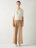 L.K.Bennett Ophelia Rib Knit Top, Ivory