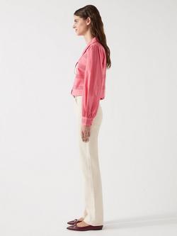 L.K.Bennett Lindy Embroidered Scallop Collar Top, Dusty Pink - view 2, Dusty Pink