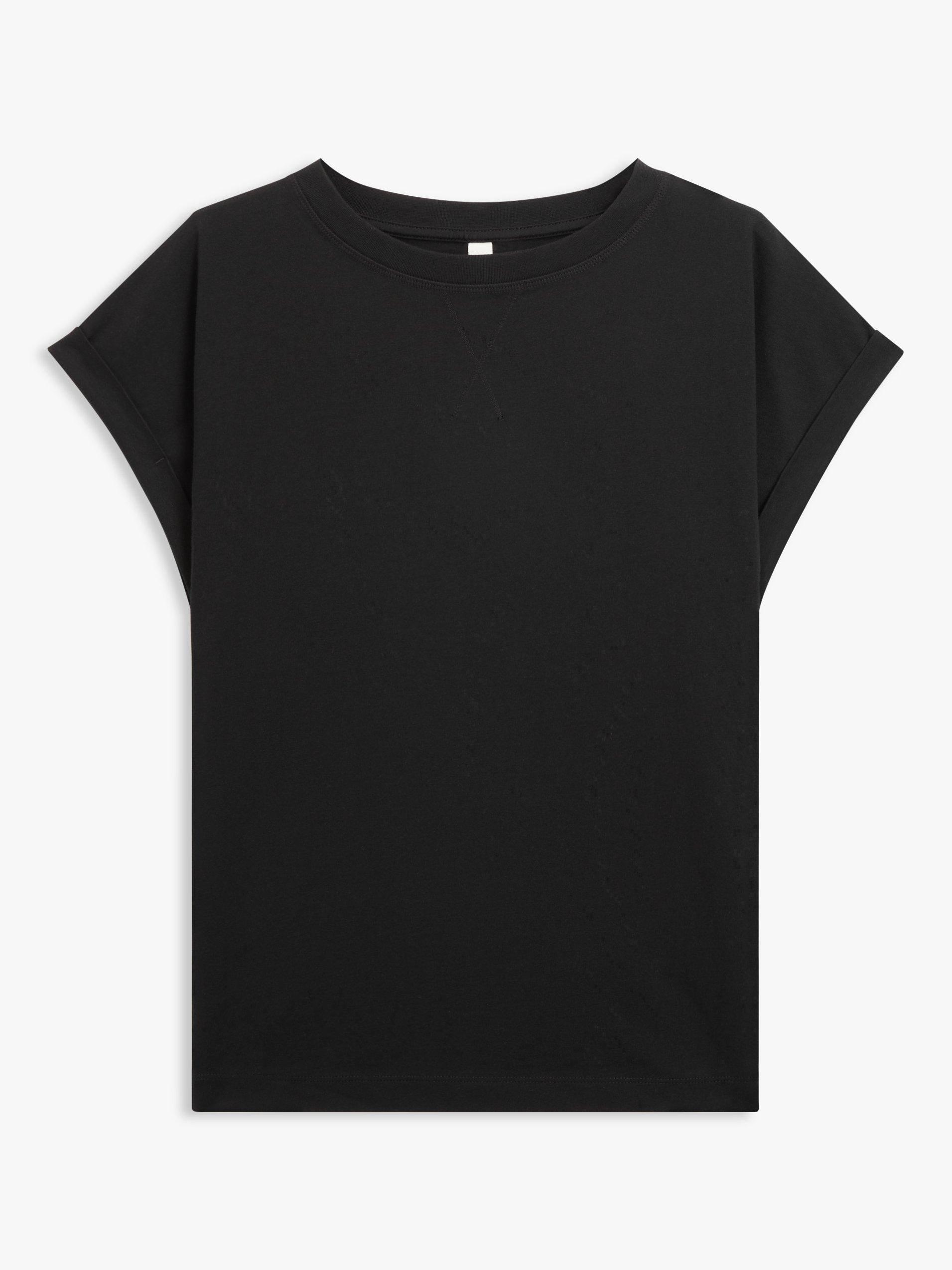 Product image 4 of 4, which shows AND/OR Turn Up Sleeve Tank T-Shirt, Black, 6