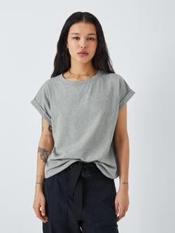 AND/OR Turn Up Sleeve Tank T-Shirt, Grey Marl