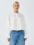 AND/OR Boho Embroidered Top, Ecru