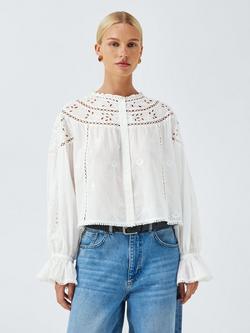 AND/OR Boho Embroidered Top, Ecru, Ecru