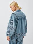 AND/OR Embroidered Denim Shirt, Light Blue Denim