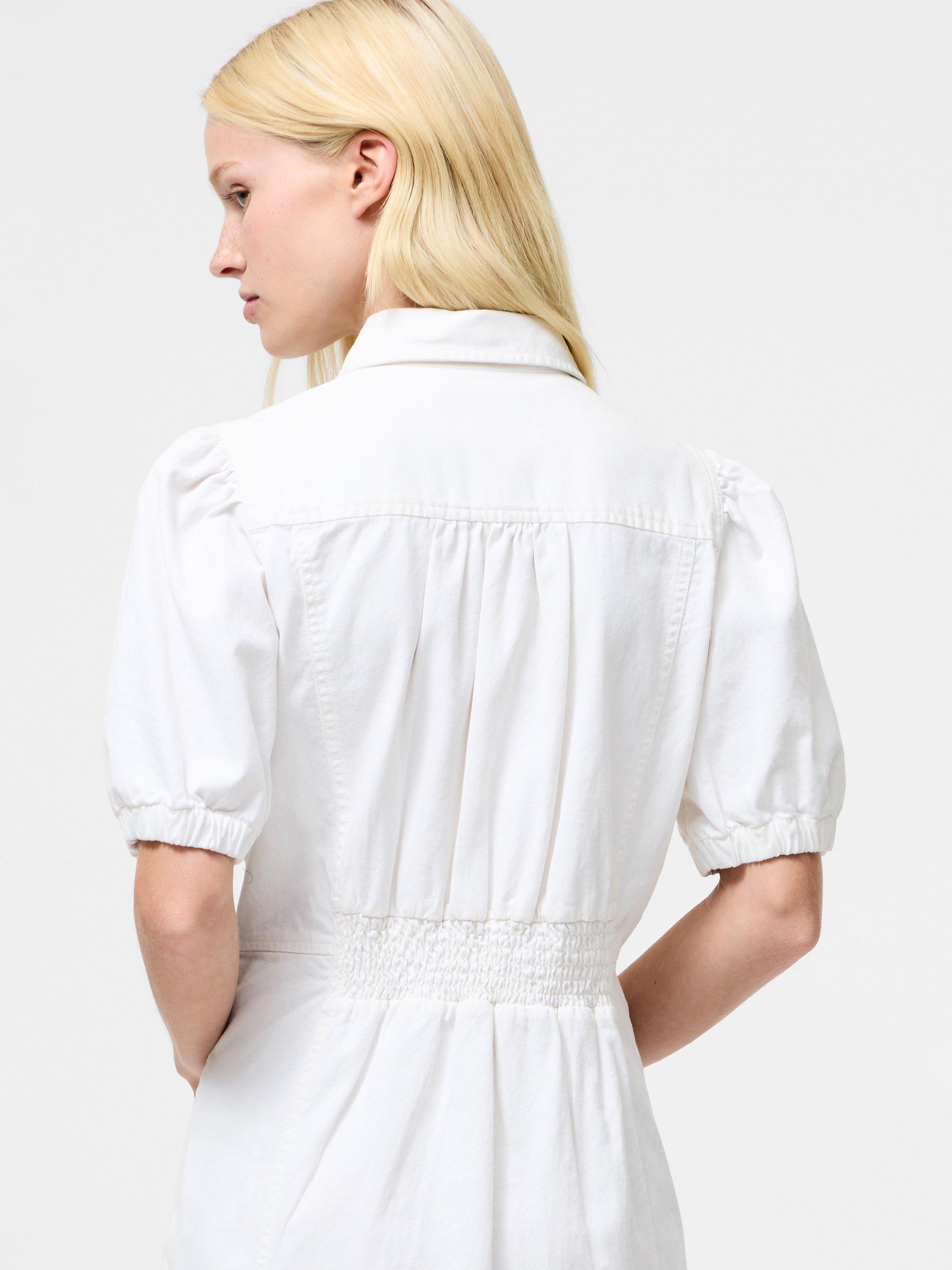 Product image 3 of 5, which shows French Connection Chambray Shirt Dress, Ecru, 6