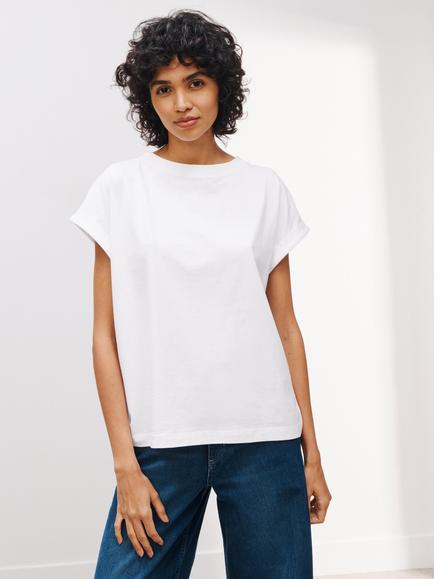 AND/OR Turn Up Sleeve Tank T-Shirt, White