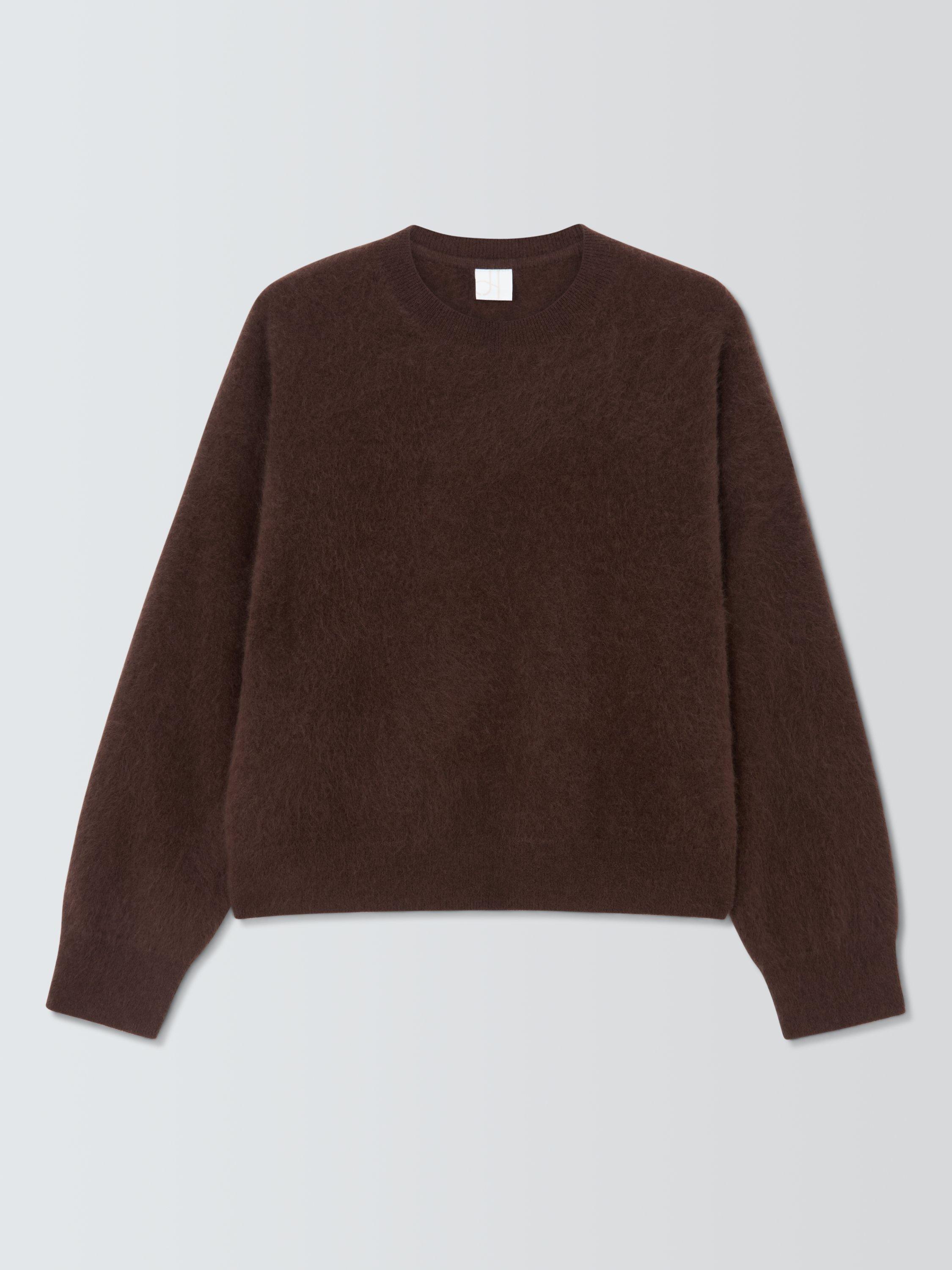 Product image 5 of 7, which shows John Lewis Brushed Cashmere Crew Neck Jumper, Chocolate, 16