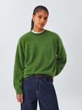 John Lewis Brushed Cashmere Crew Neck Jumper, Green
