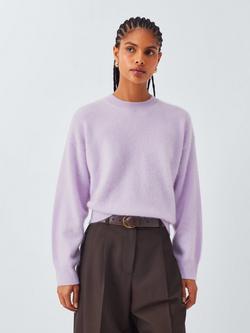 John Lewis Brushed Cashmere Crew Neck Jumper, Lilac