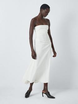 John Lewis x A.W.A.K.E. MODE Bustle Back Midi Dress, Off White, Off White