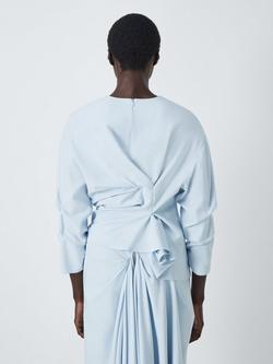 John Lewis x A.W.A.K.E. MODE Knot Blouse - view 2, Light Blue