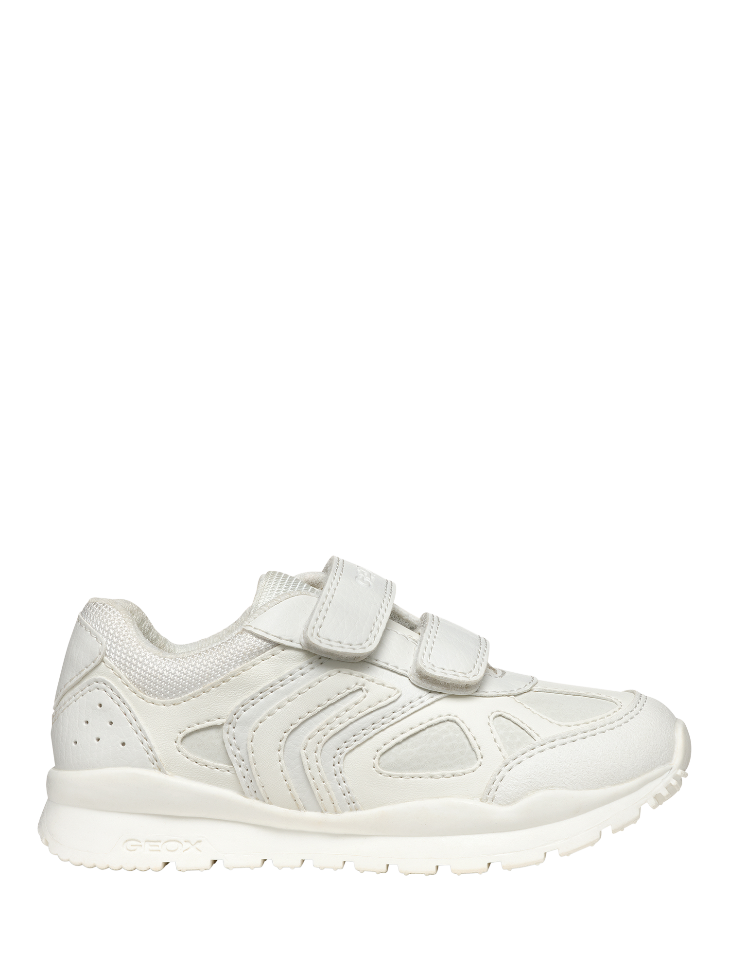 Product image 1 of 6, which shows Geox Kids' Pavel Riptape Trainers, White, EU26