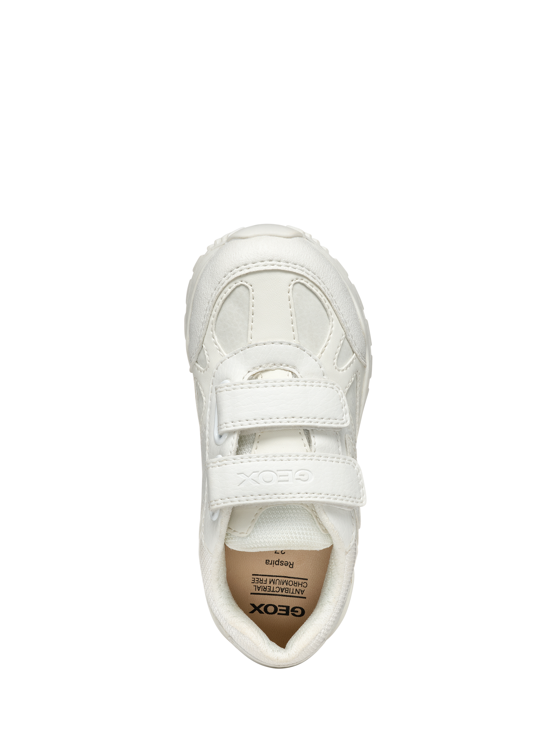 Product image 5 of 6, which shows Geox Kids' Pavel Riptape Trainers, White, EU26