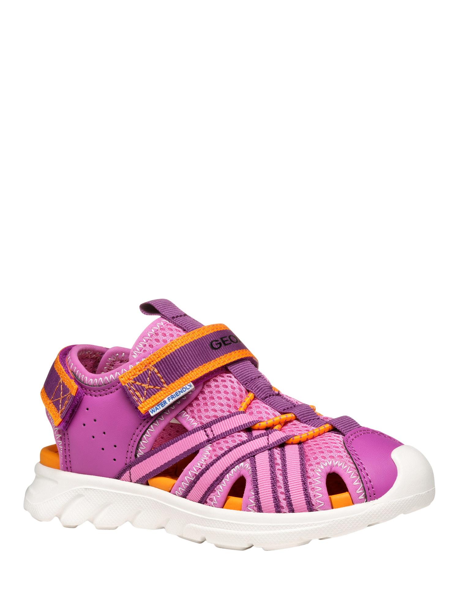 Product image 2 of 6, which shows Geox Kids' Airadyum Closed-Toe Sandals, Fuchsia/Orange, EU24
