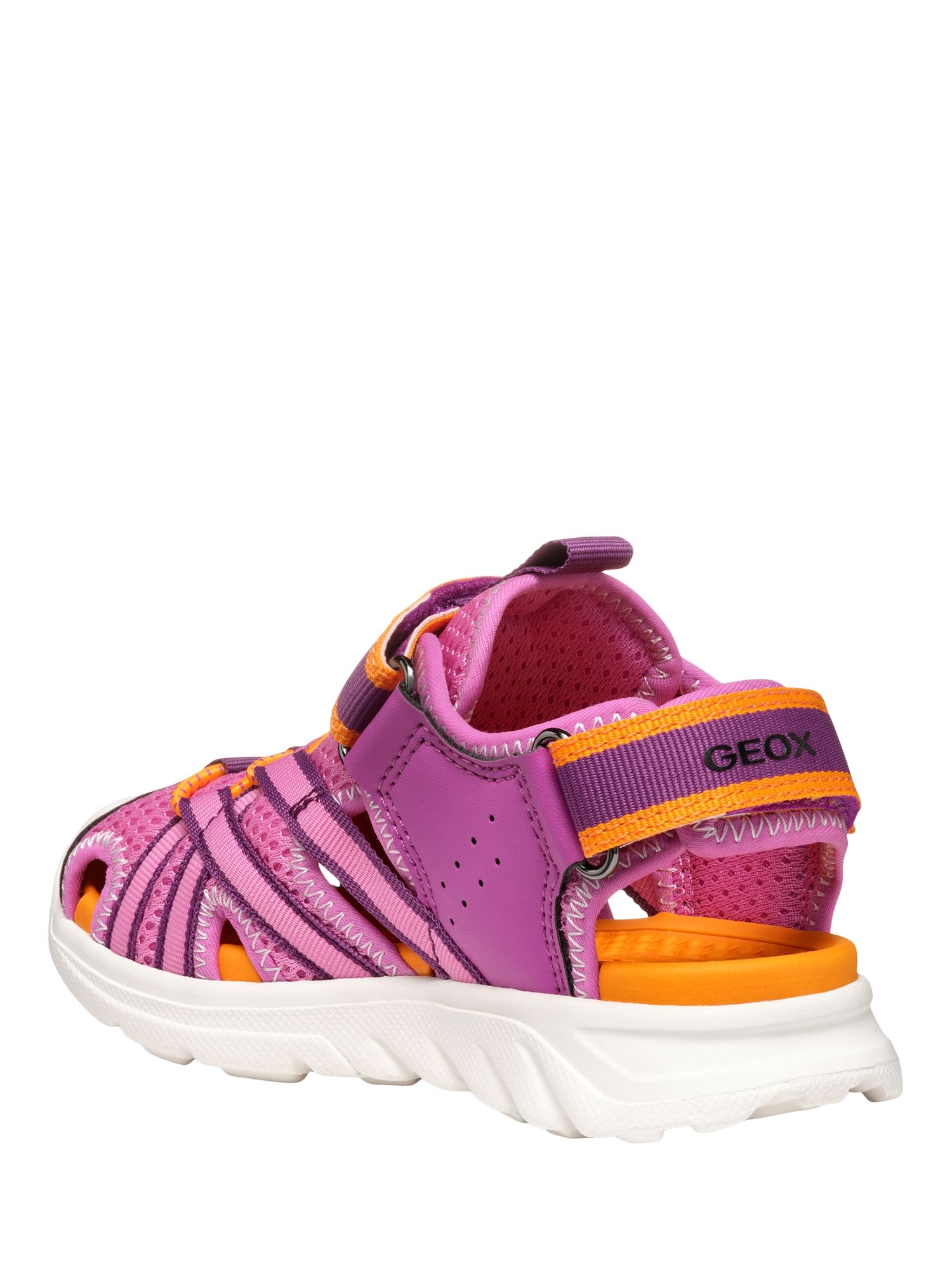 Product image 3 of 6, which shows Geox Kids' Airadyum Closed-Toe Sandals, Fuchsia/Orange, EU24