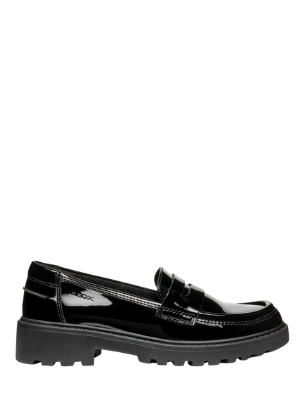 Geox Kids' Casey Patent Loafers, Black, Black