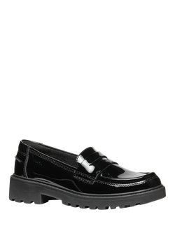 Geox Kids' Casey Patent Loafers, Black - view 2, Black