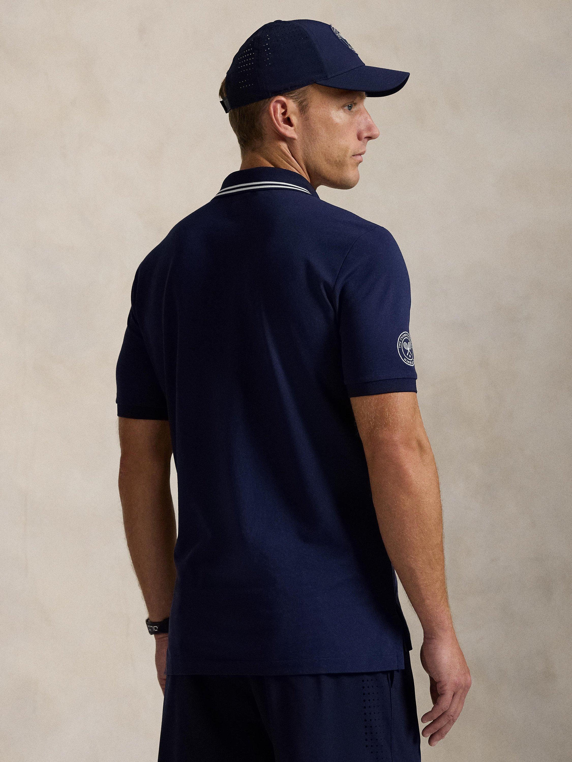 Product image 2 of 5, which shows Polo Ralph Lauren X Wimbledon Cotton Blend Regular Fit Short Sleeve Polo Shirt, Refined Navy, M