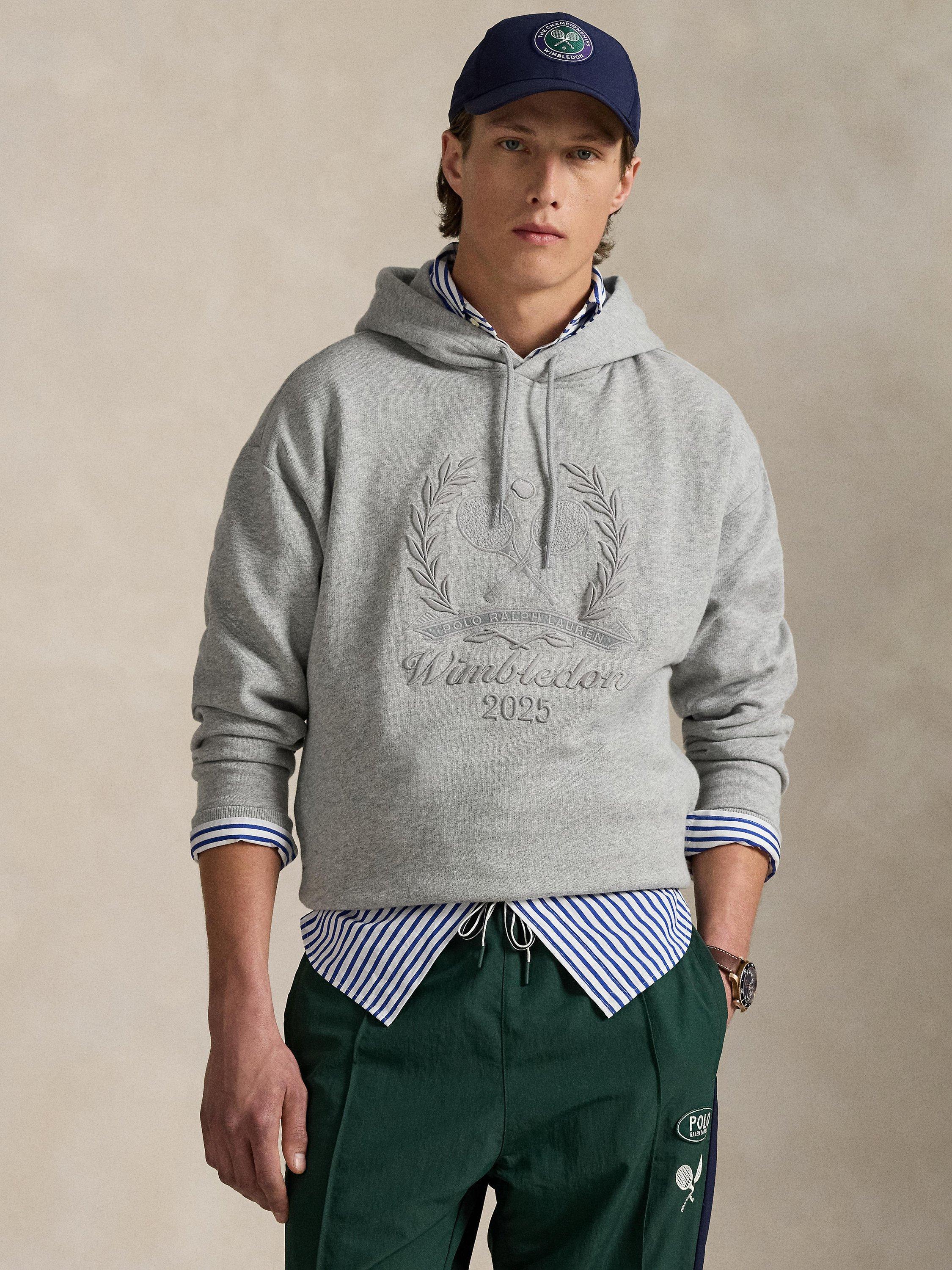 Polo Ralph Lauren X Wimbledon 2025 Unisex Cotton Blend Hoodie, Andover Heather