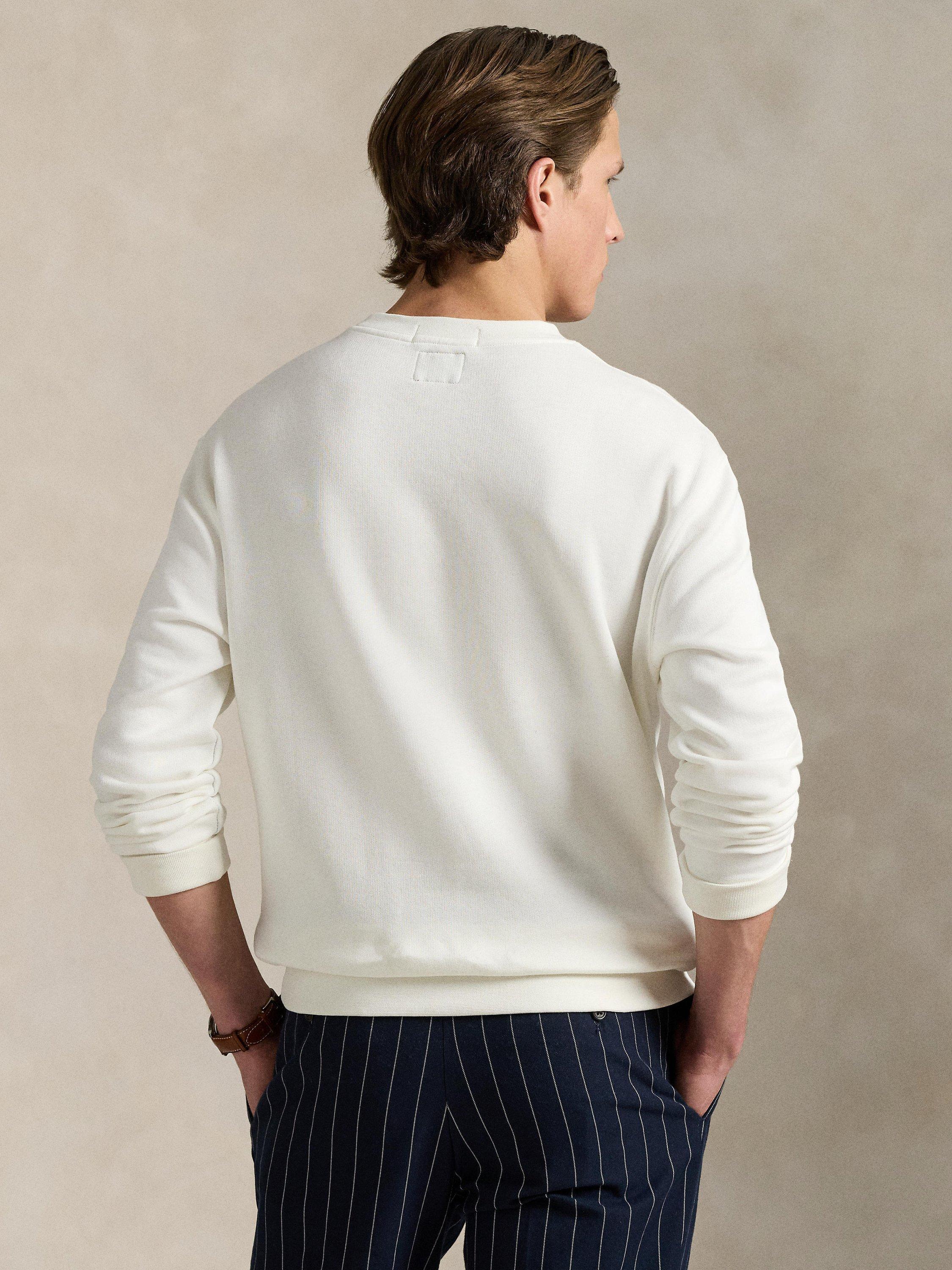 Product image 2 of 5, which shows Polo Ralph Lauren X Wimbledon 2025 Unisex Cotton Blend Sweatshirt, Deckwash White, L