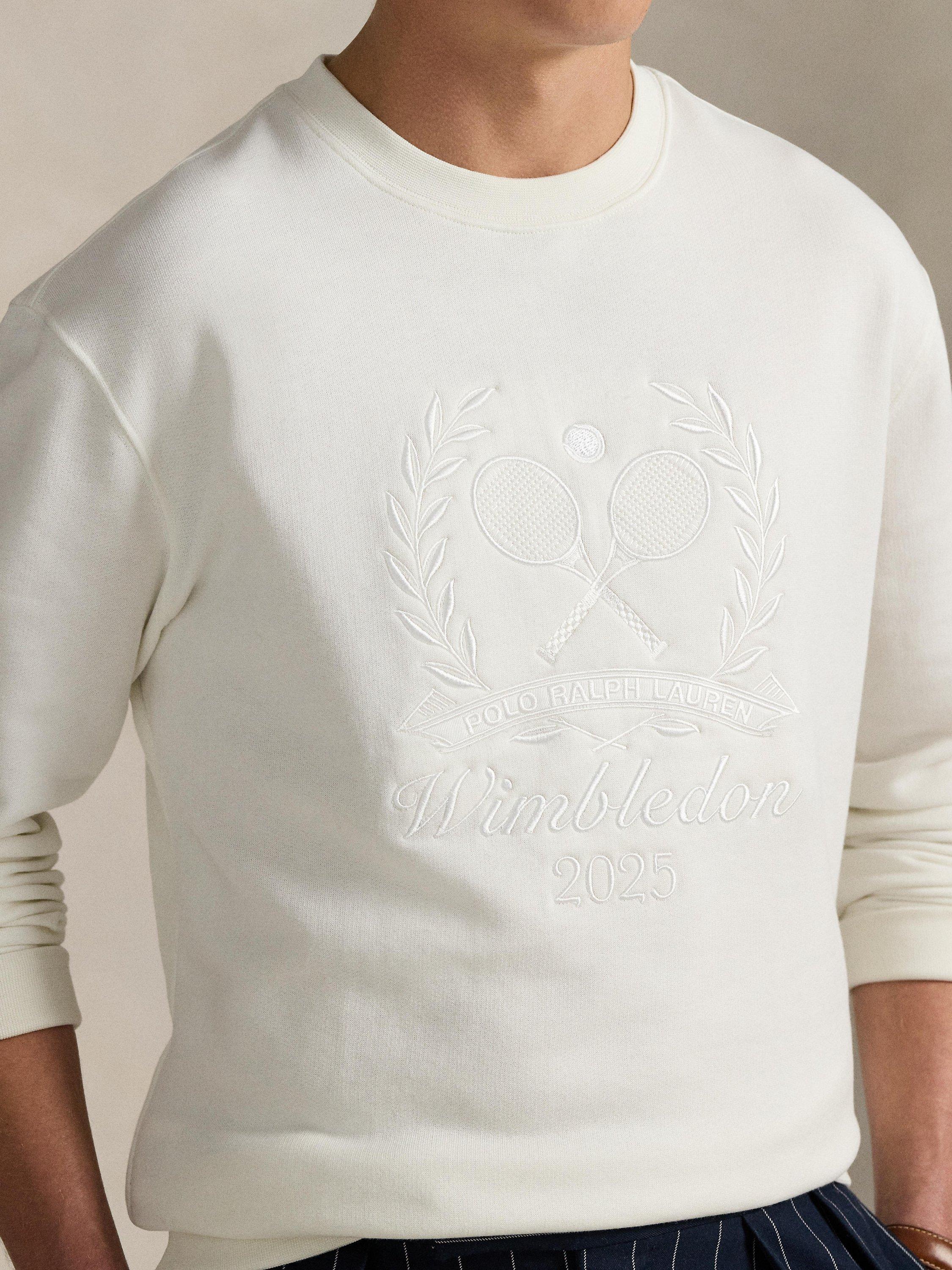 Product image 3 of 5, which shows Polo Ralph Lauren X Wimbledon 2025 Unisex Cotton Blend Sweatshirt, Deckwash White, L