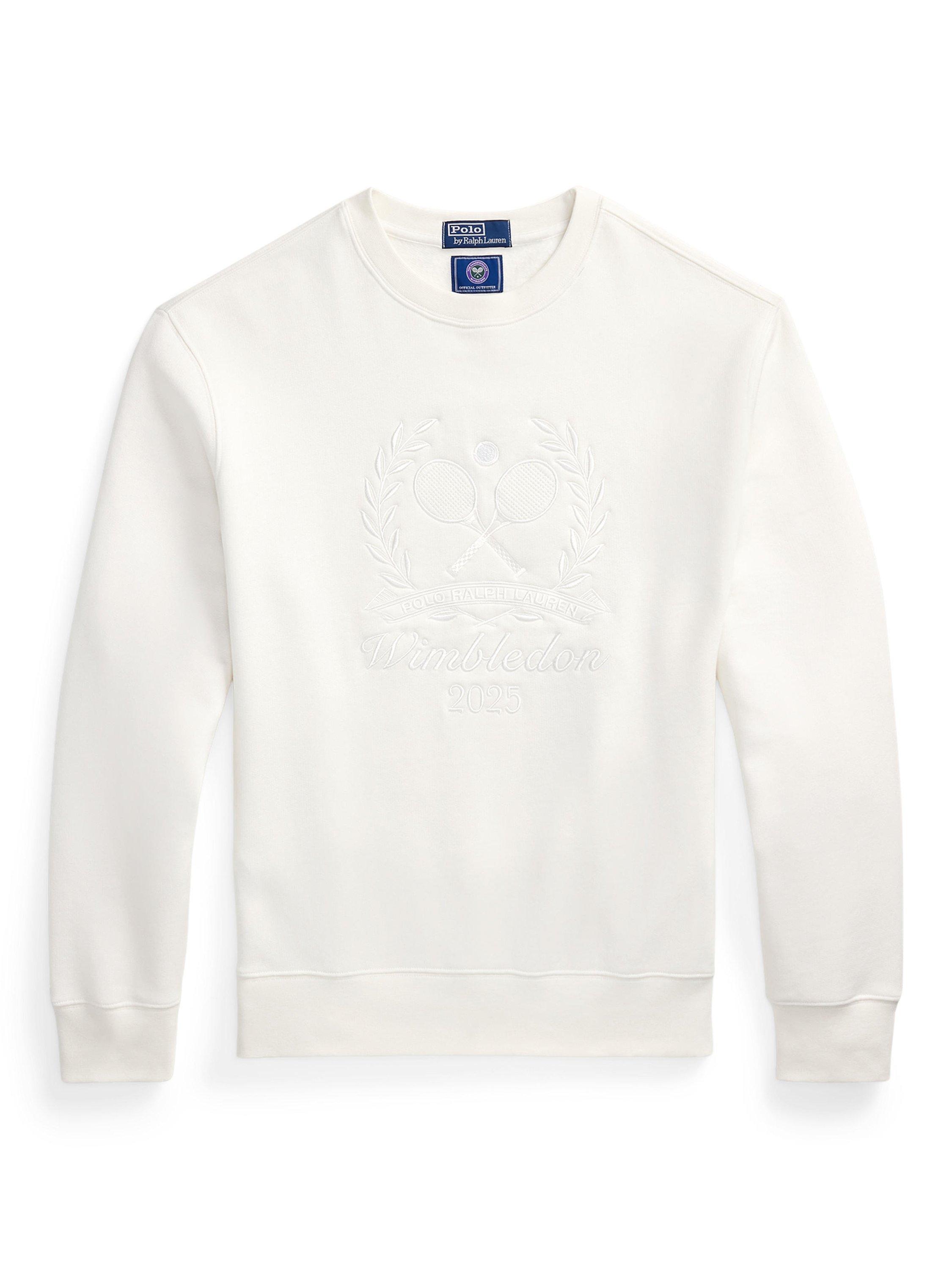 Product image 5 of 5, which shows Polo Ralph Lauren X Wimbledon 2025 Unisex Cotton Blend Sweatshirt, Deckwash White, L