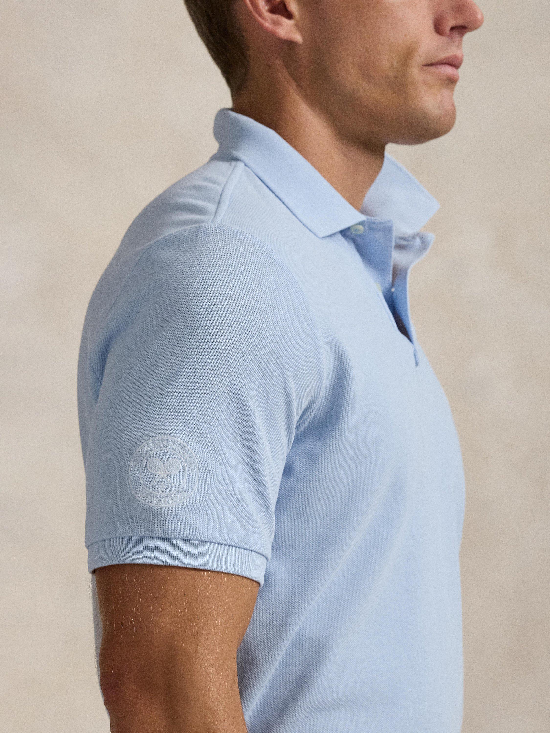 Product image 3 of 5, which shows Polo Ralph Lauren Cotton Custom Slim Fit Short Sleeve Polo Shirt, Southport Blue, L