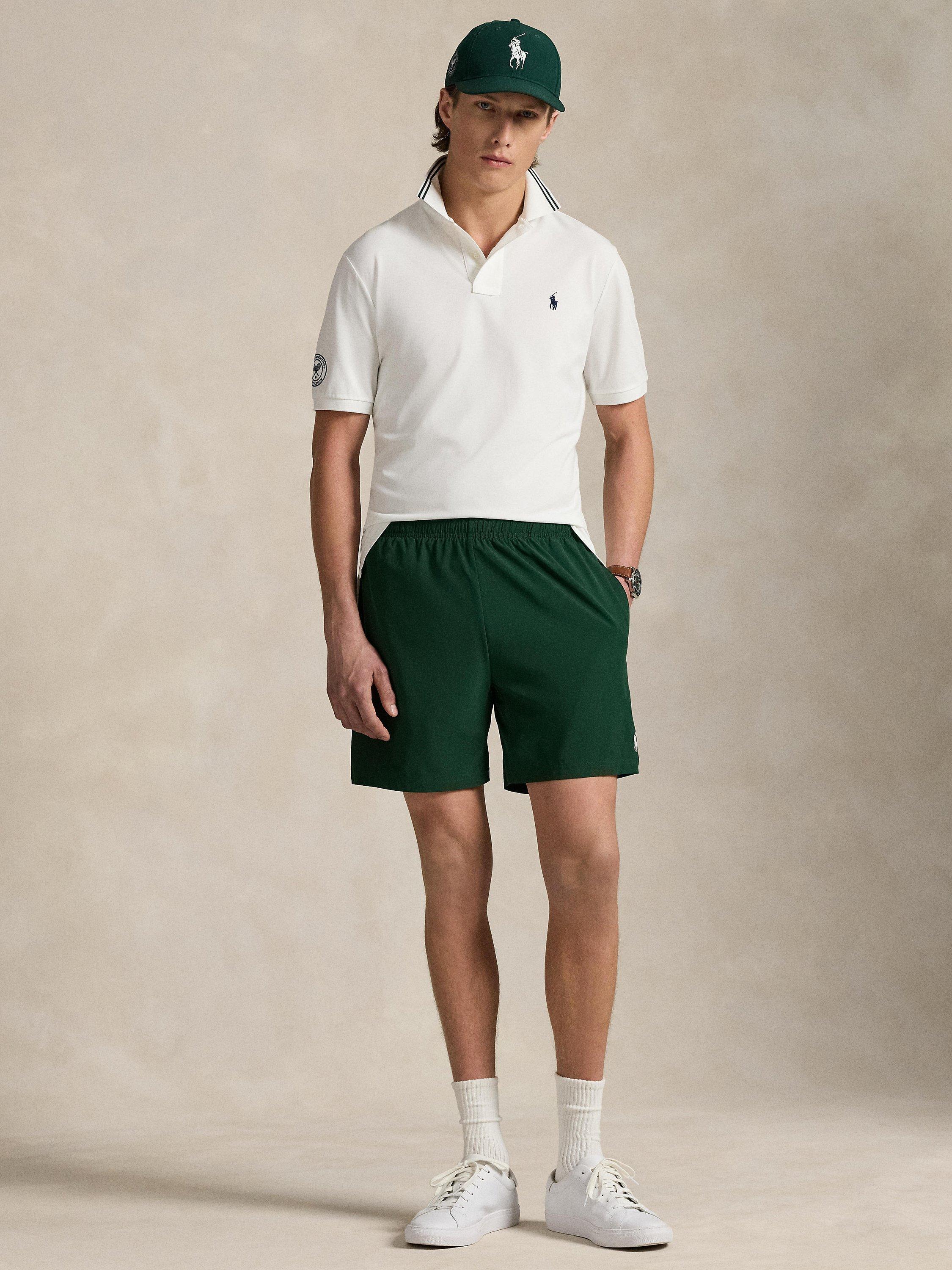 Product image 4 of 5, which shows Polo Ralph Lauren X Wimbledon Cotton Blend Regular Fit Short Sleeve Polo Shirt, Ceramic White, M
