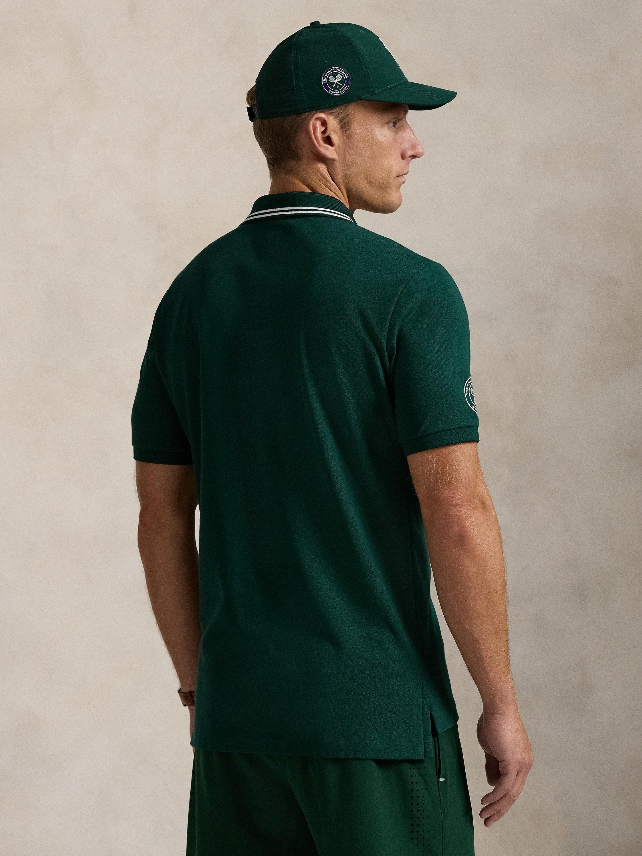 Product image 2 of 5, which shows Polo Ralph Lauren X Wimbledon Cotton Blend Regular Fit Short Sleeve Polo Shirt, Moss Agate, L