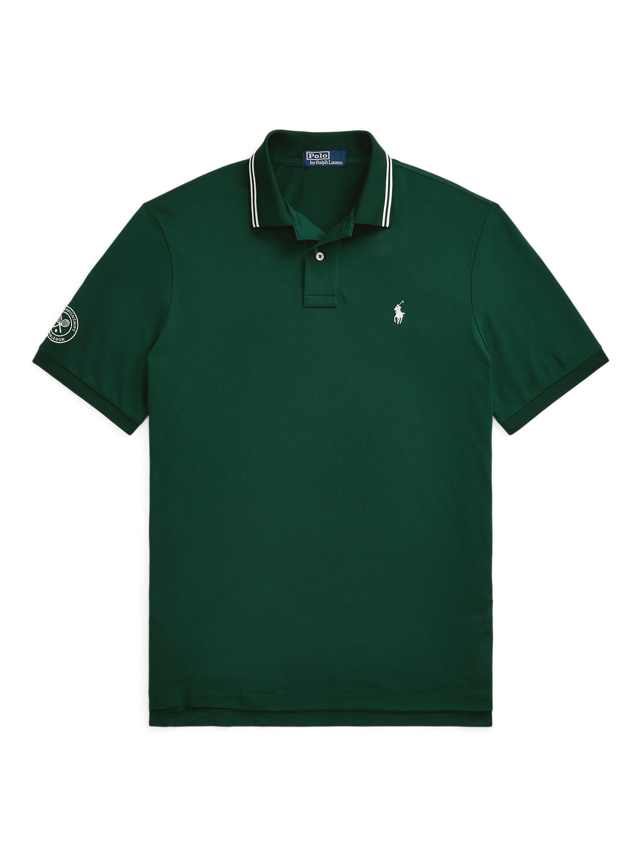 Product image 5 of 5, which shows Polo Ralph Lauren X Wimbledon Cotton Blend Regular Fit Short Sleeve Polo Shirt, Moss Agate, L