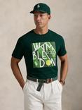 Polo Ralph Lauren Wimbledon 2025 Cotton Regular Fit Short Sleeve Graphic T-Shirt, Moss Agate