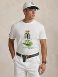 Polo Ralph Lauren Wimbledon 2025 Cotton Regular Fit Polo Bear Graphic T-Shirt, Ceramic White