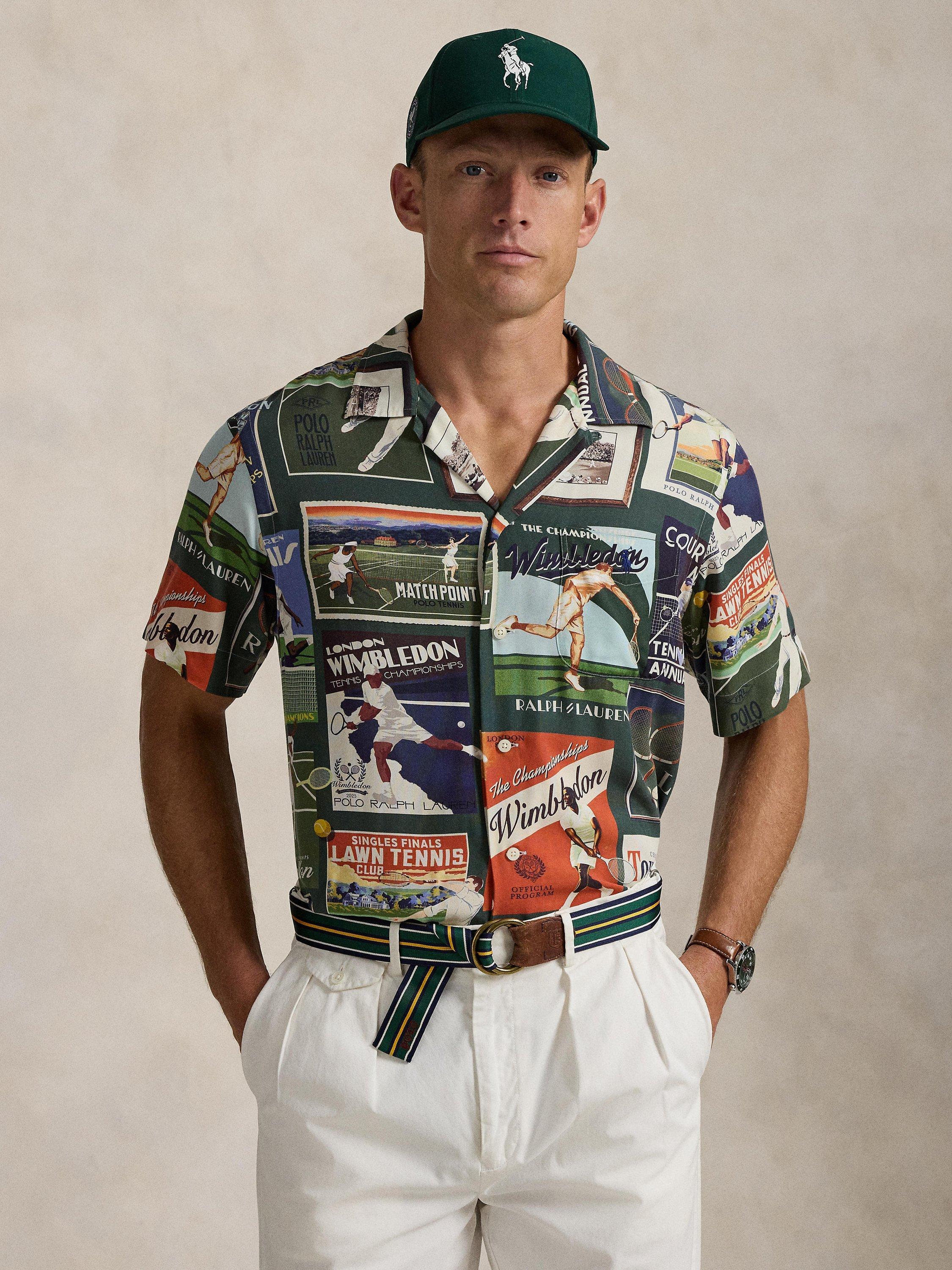 Ralph Lauren Wimbledon 2025 Postcard Shirt, Green/Multi