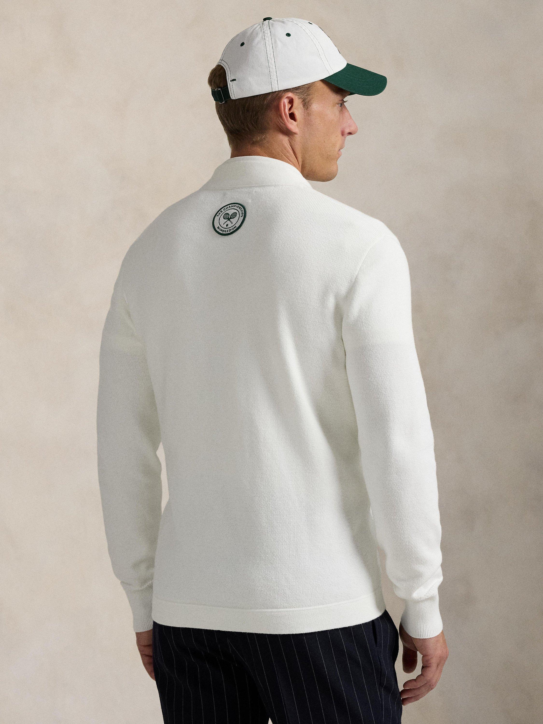 Product image 2 of 5, which shows Ralph Lauren Wimbledon 2025 Crest Cardigan, Ceramic White, M