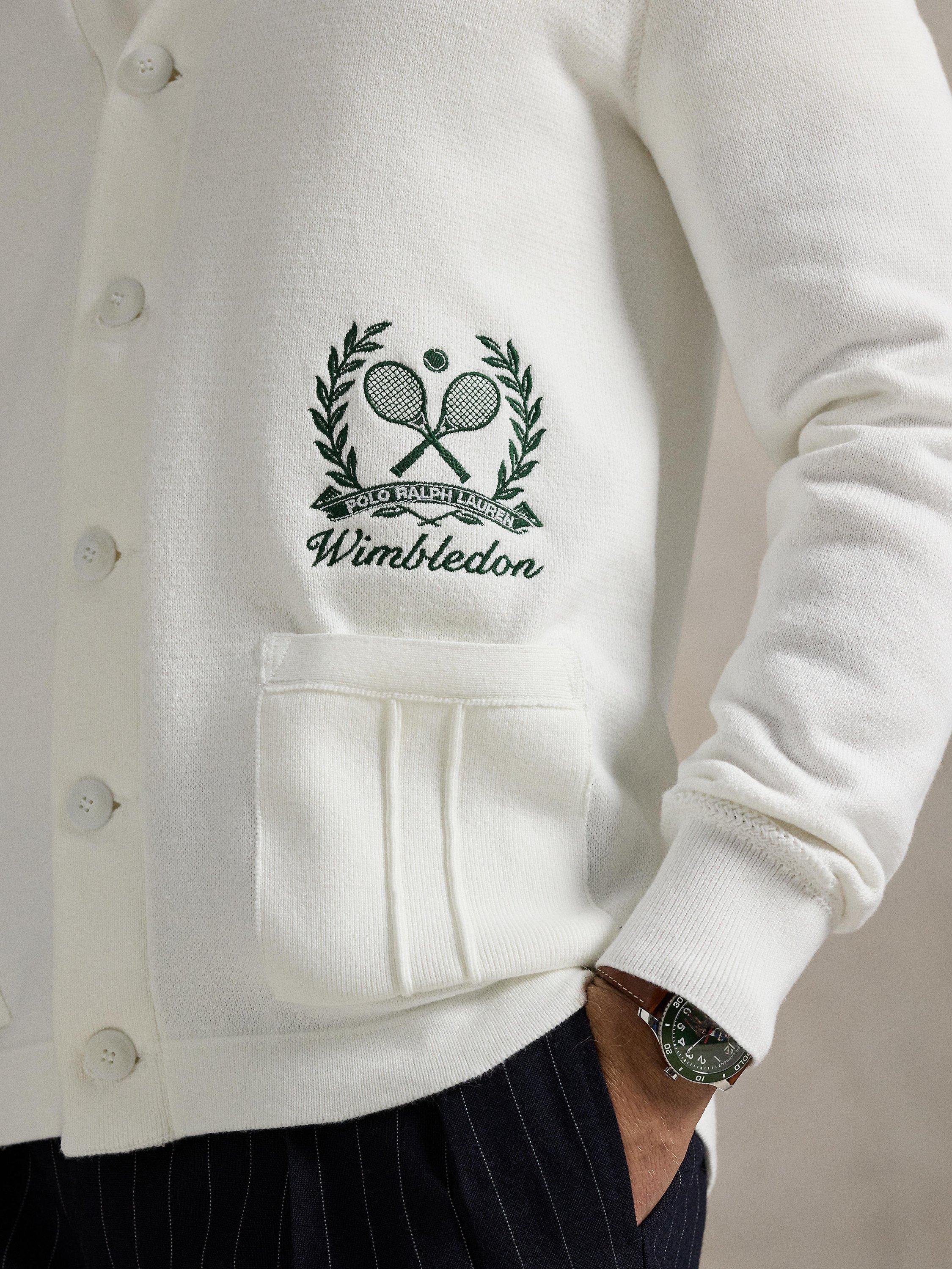 Product image 3 of 5, which shows Ralph Lauren Wimbledon 2025 Crest Cardigan, Ceramic White, M