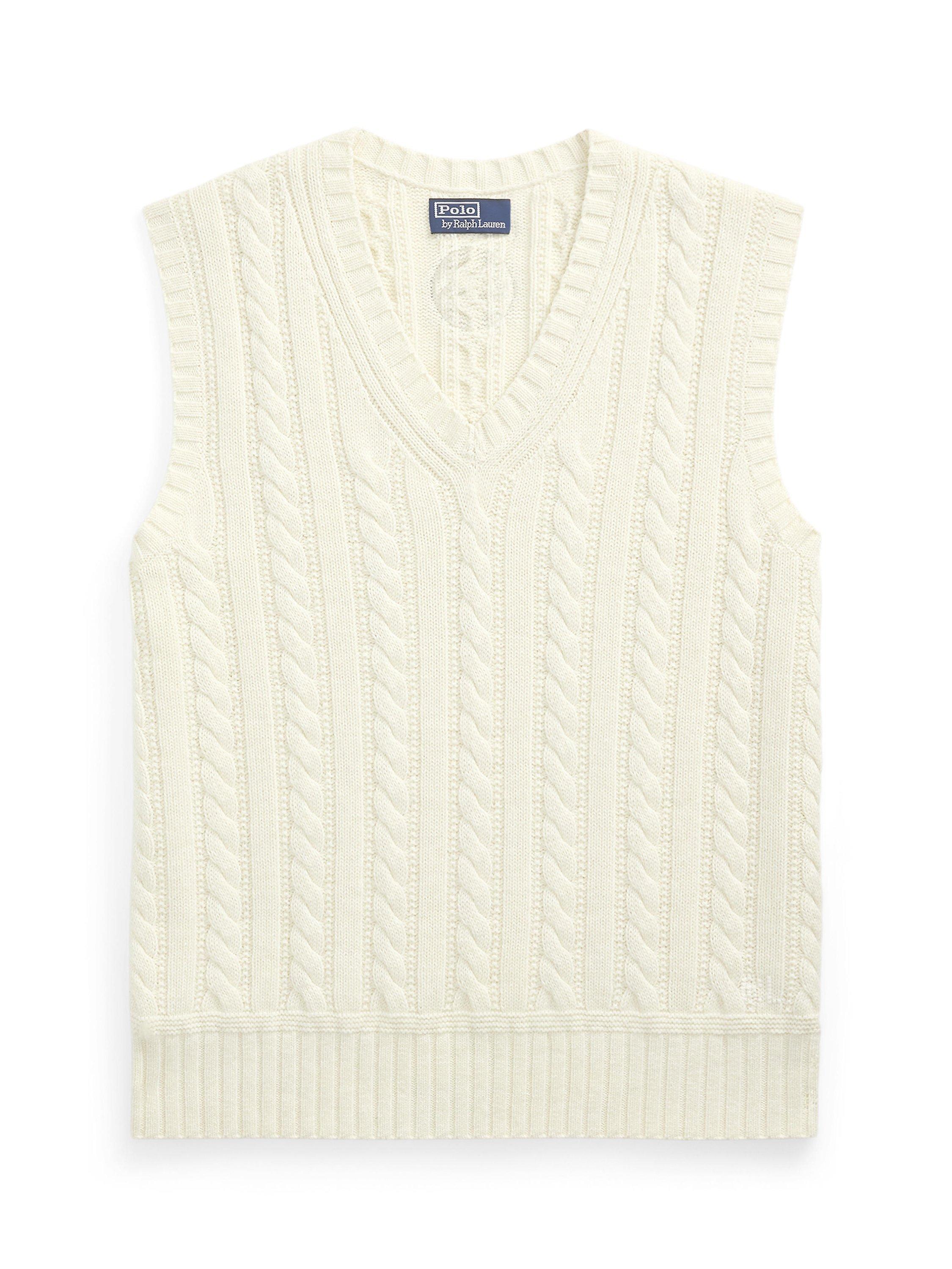 Product image 5 of 5, which shows Polo Ralph Lauren X Wimbledon 2025 Cashmere Blend Vintage Knit Vest, White, M