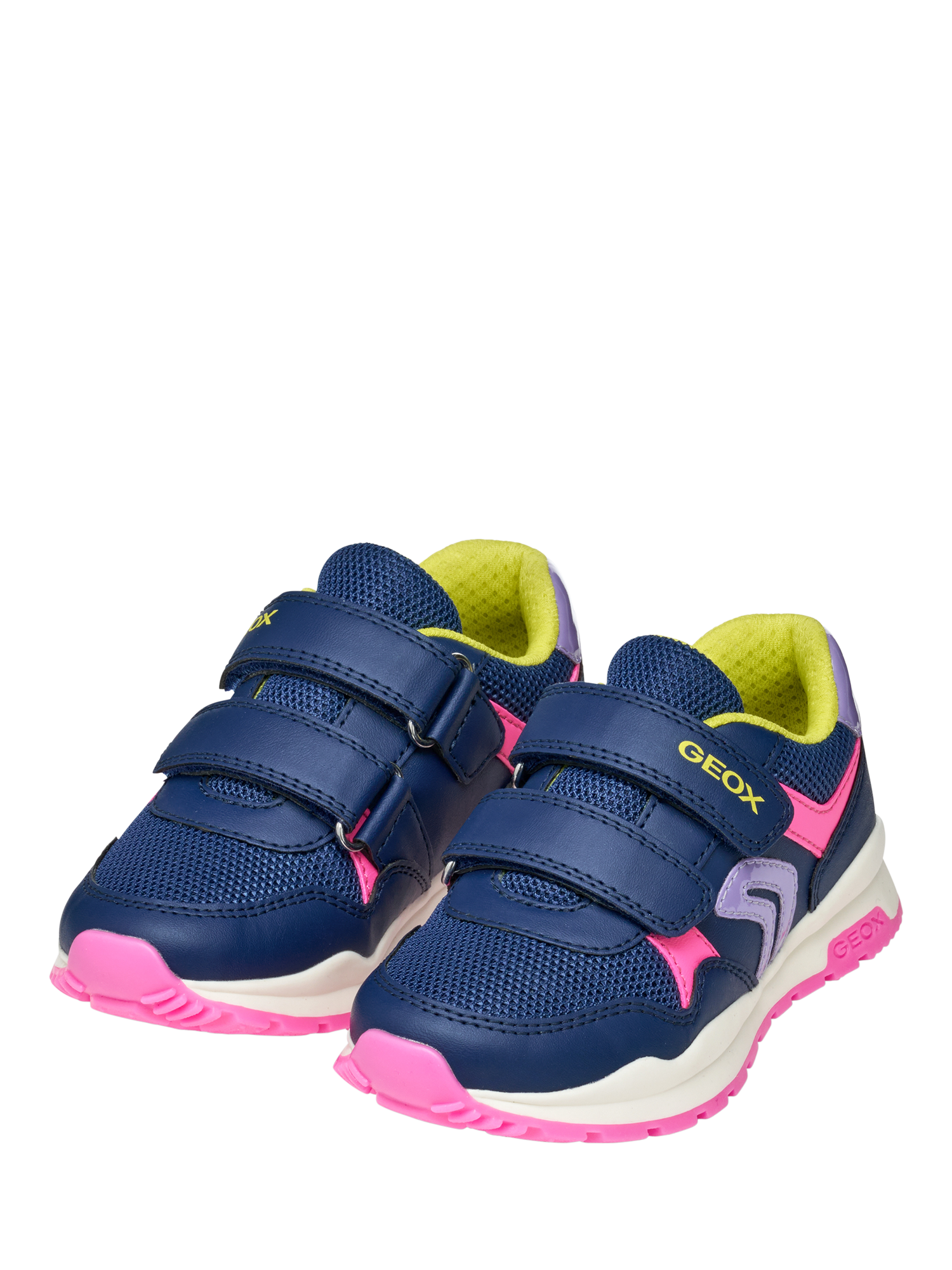 Product image 3 of 10, which shows Geox Kids' Pavel Trainers, Navy/Multi, EU28