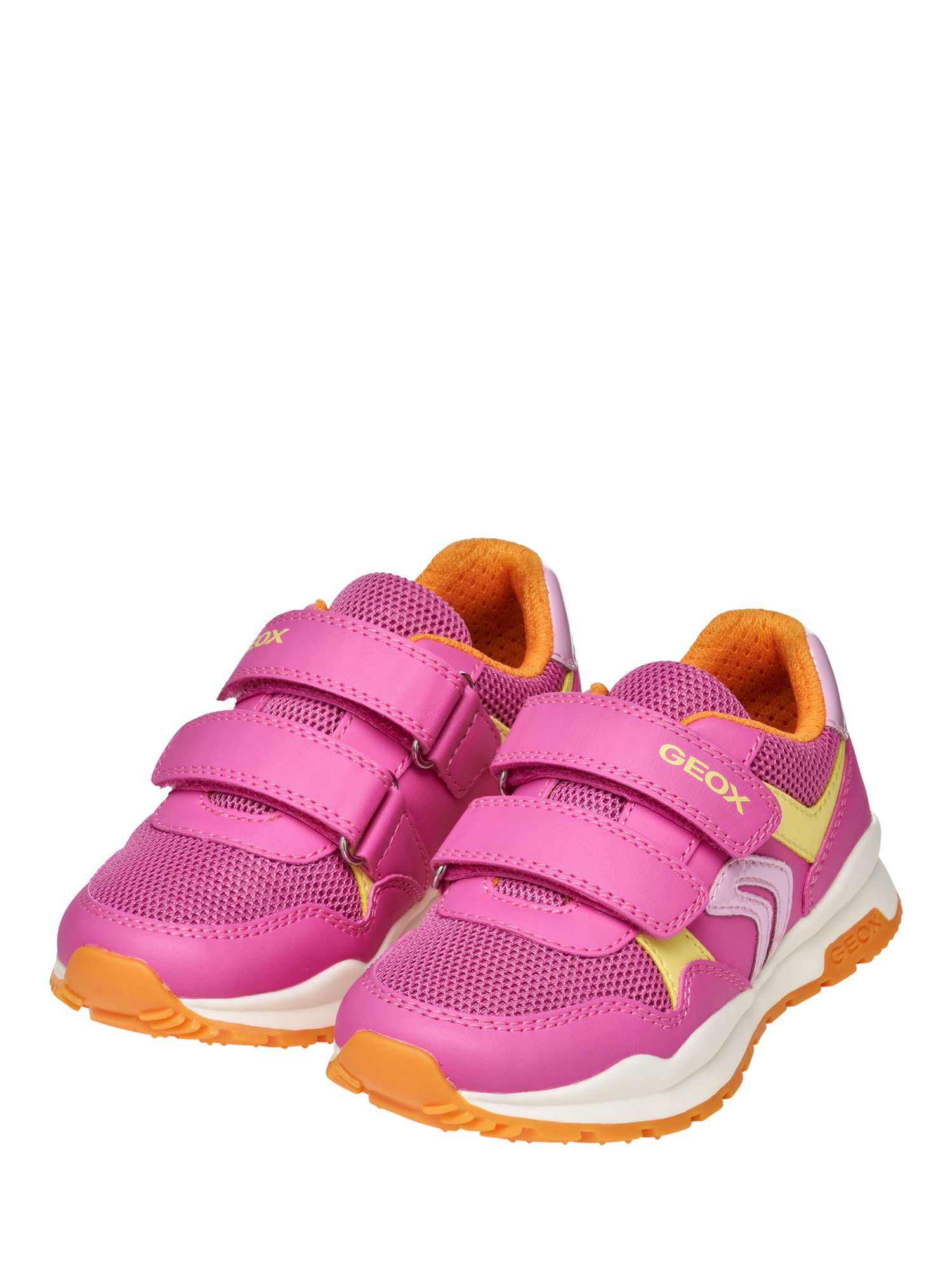 Product image 3 of 10, which shows Geox Kids' Pavel Trainers, Fuchsia/Multi, EU38