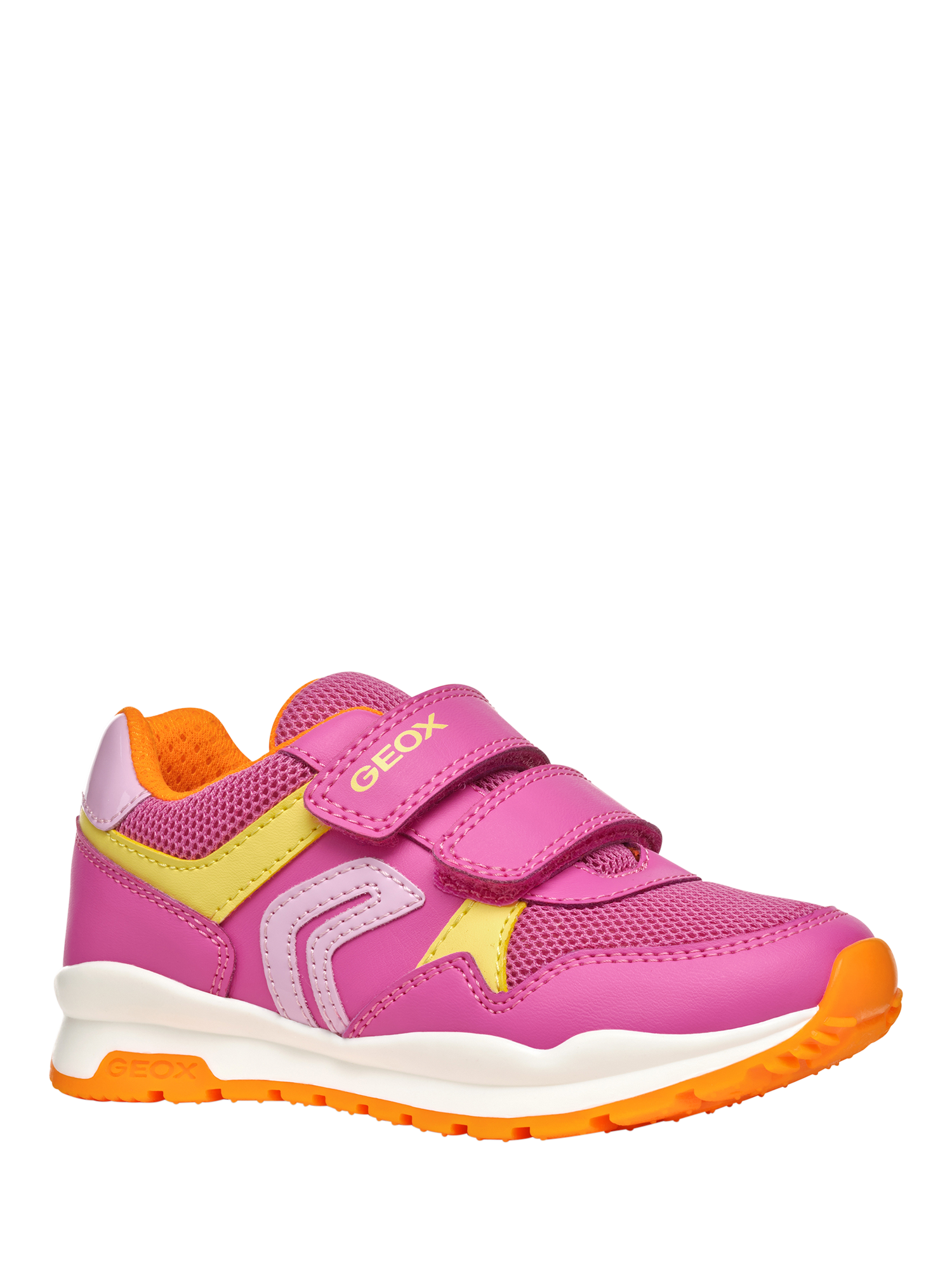 Product image 5 of 10, which shows Geox Kids' Pavel Trainers, Fuchsia/Multi, EU38