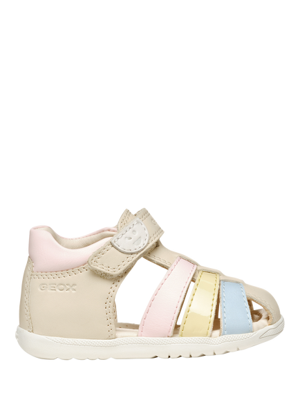 Geox Baby Macchia Sandals, Light Ivory/Multi, Light Ivory/Multi