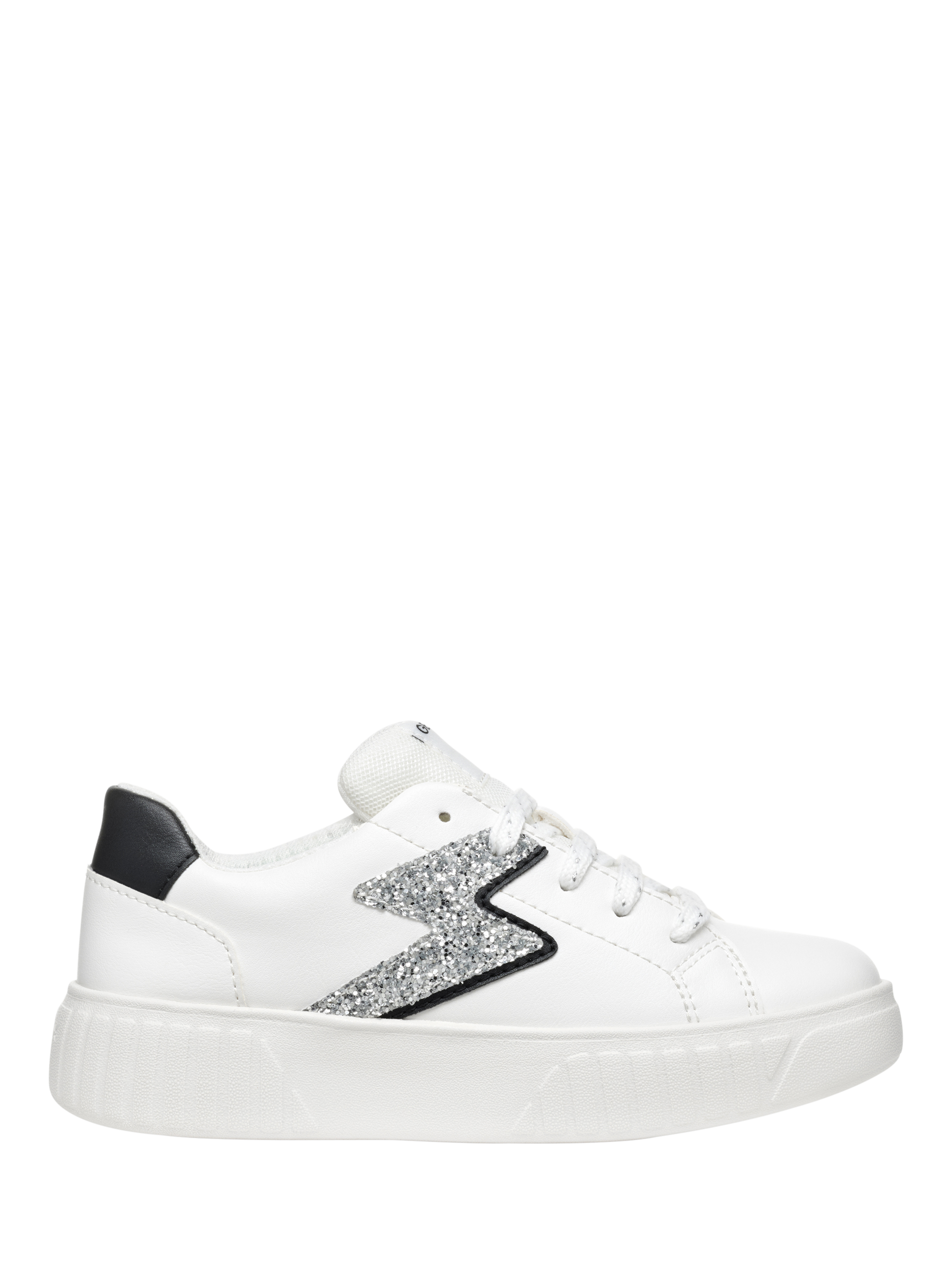 Geox Kids' Mikiroshi Trainers, White/Silver        