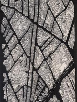 chesca Paris Print Scarf, Black/White - view 2, Black/White