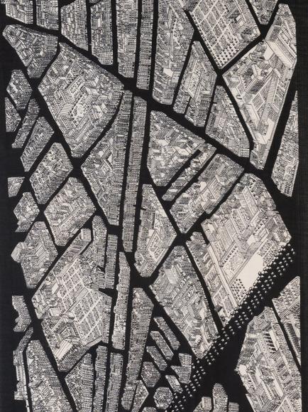 chesca Paris Print Scarf, Black/White - view 2, Black/White
