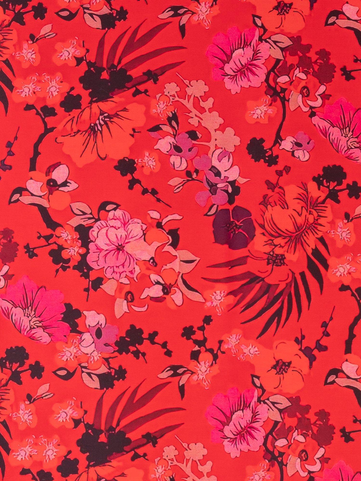 Product image 2 of 3, which shows chesca Botanical Print Scarf, Red/Multi