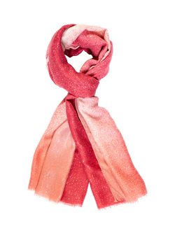 chesca Ombre Foil Scarf, Ruby/Pink, Ruby/Pink