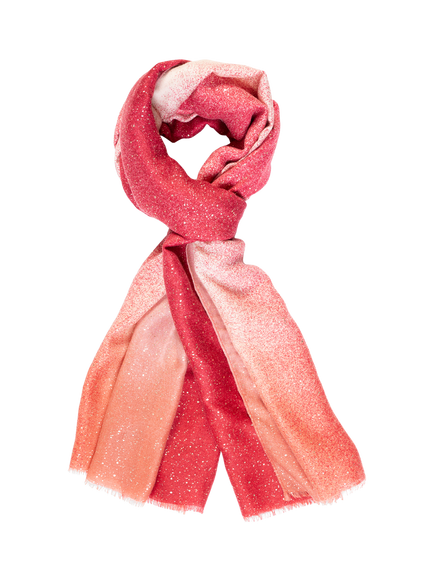 chesca Ombre Foil Scarf, Ruby/Pink, Ruby/Pink